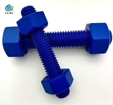 Beli Polytetrafluoroethylene Coated Steel Stud Bolts PTFE Double Ended Threaded Bolt Dengan Kacang online manufacture