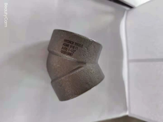 Soket Pemasangan Pipa Baja Tempa Pengelasan 45 Derajat Siku 3000LB ASME B16.11