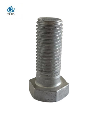 Hot Dip Galvanized Hex Head Bolt Kekuatan Tinggi Baut Baja Karbon Benang Penuh