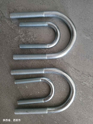 Garis kanan U-Bolt baja dilapisi seng untuk pipa baja
