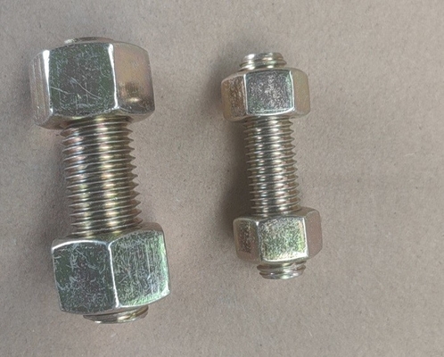 Bichromate Plated Threaded Stud Bolt Hex Nut Washer ASME A193