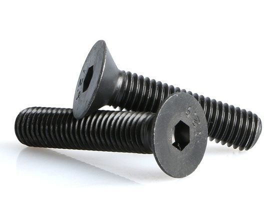 Kualitas Baut Kepala Soket Countersunk Datar Baja Karbon Oksida Hitam DIN 7991 Standar Pabrik