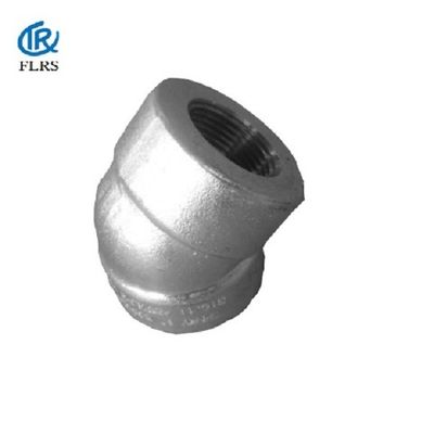 Duplex SS 45 Derajat Siku ASME Fitting Pipa Baja Tempa Berulir