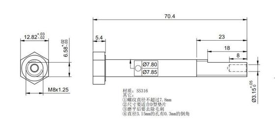 Partial Thread SS316 Hex Head Bolt Untuk Pancing Laut