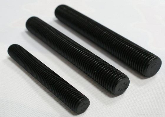 M4 - M48 Baut Berakhir Ganda, Baja Karbon Baut Stud Benang Penuh Warna Hitam